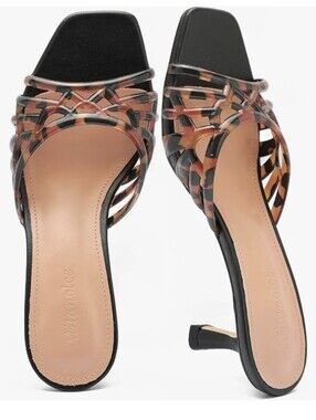 NIB Milanolce Black Leopard Square Toe Heel - Size 9